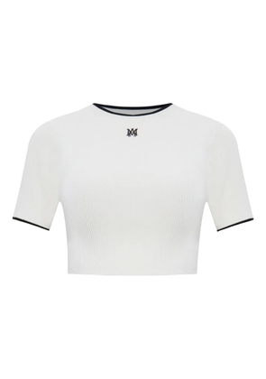 AMIRI cropped ribbed t-shirt - White
