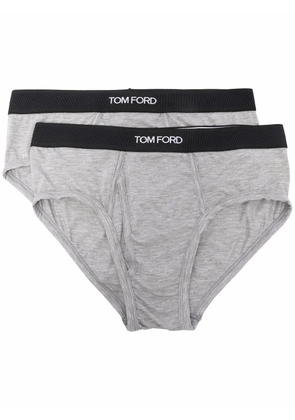 TOM FORD logo-waistband briefs (pack of 2) - Grey