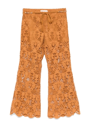 ZIMMERMANN Coco Lace flared trousers - Brown