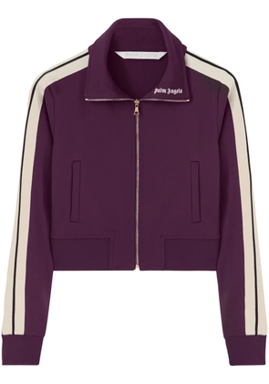 Palm Angels logo-embroidered cropped jacket - Purple