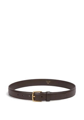 The Row square buckle leather belt - Black