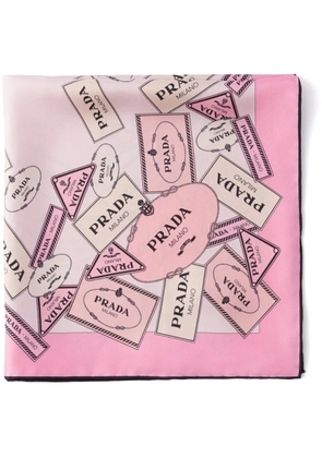 Prada printed twill scarf - Pink