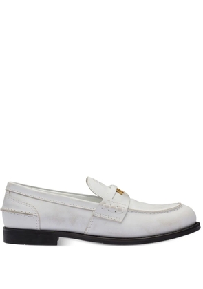 Miu Miu leather penny loafers - White