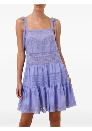 ZIMMERMANN lace-trimmed tiered dress - Blue