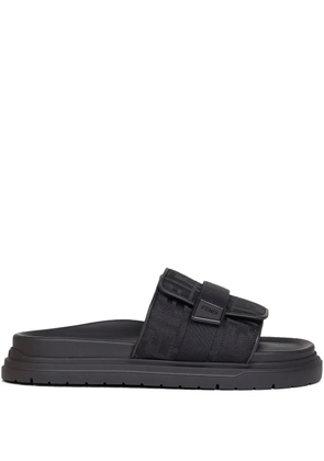 FENDI jacquard strap slides - Black