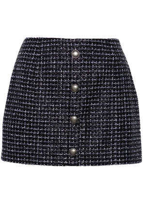 Alessandra Rich metallic-threading tweed skirt - Blue