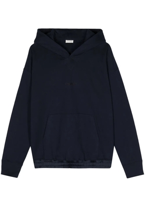 Saint Laurent logo-embroidered cotton hoodie - Blue