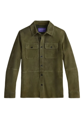 Ralph Lauren Purple Label suede button-fastening shirt jacket - Green