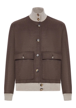 Brunello Cucinelli Double wool flannel bomber jacket - Brown