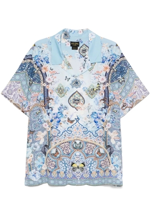 Camilla short-sleeve camp-collared shirt - Blue