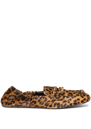 Miu Miu penny-strap leather loafers - Brown