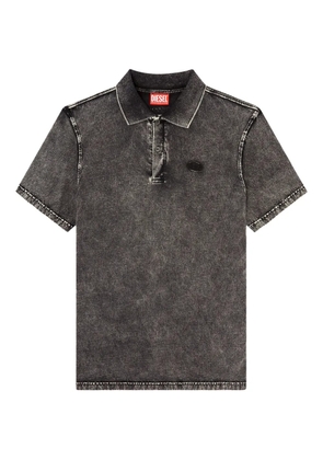Diesel T-Rejust-NC-Den frayed patch polo shirt - Grey