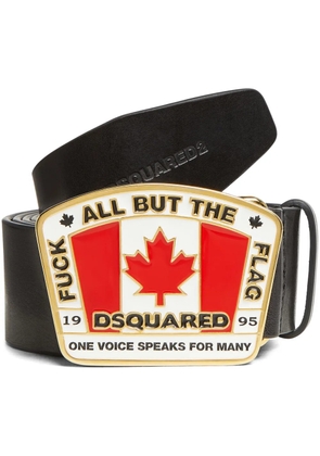 DSQUARED2 logo-buckle leather belt - Black