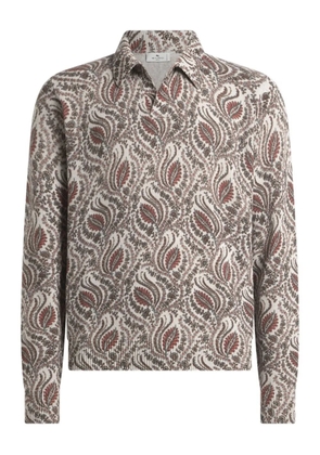 ETRO jacquard foliage motif sweater - Neutrals