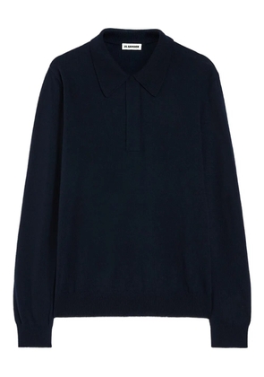 Jil Sander long-sleeves polo sweater - Blue