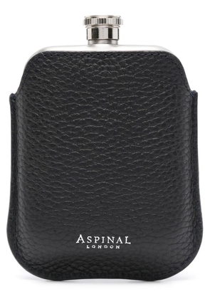 Aspinal Of London logo-stamp round hip flask - Silver