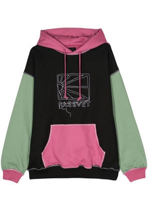 RASSVET logo-embroidered cotton hoodie - Black