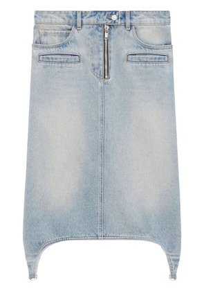 Courrèges suspenders denim midi-skirt - Blue