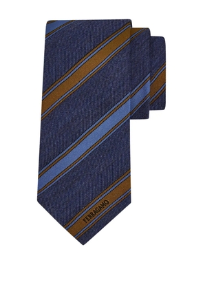 Ferragamo regimental jacquard tie - Blue