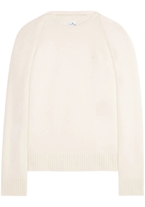 Courrèges layered logo-embroidered sweater - Neutrals