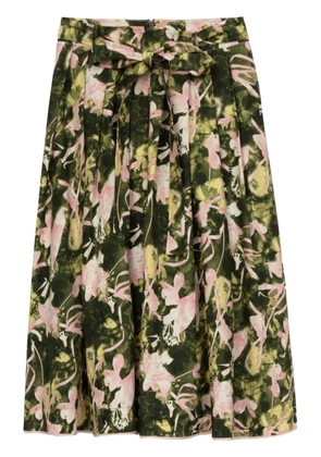 3.1 Phillip Lim Floating Iris belted cotton skirt - Green