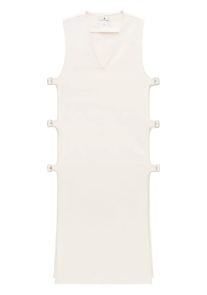 Courrèges multiple-buckle denim dress - Neutrals