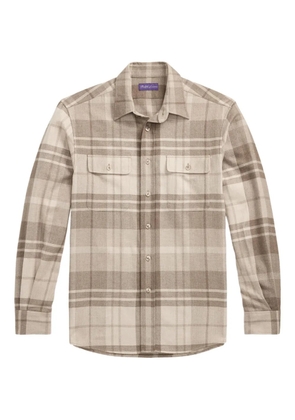 Ralph Lauren Purple Label check-patterned long-sleeve shirt - Neutrals