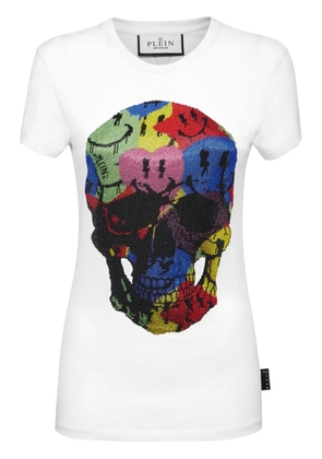 Philipp Plein skull-print rhinestones-embellishment T-shirt - White
