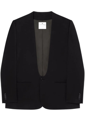 Courrèges logo-patch wool blazer - Black