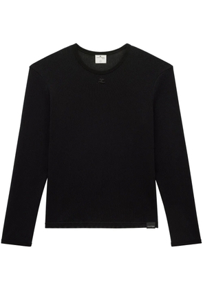 Courrèges mesh-design long-sleeve T-shirt - Black