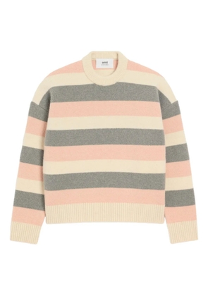 AMI Paris striped crew-neck sweater - Neutrals