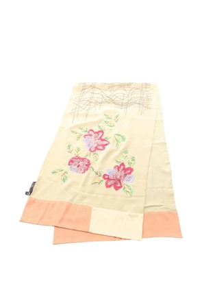 Etro Pre-Owned 2000s flower-bead embroidered scarf - Neutrals