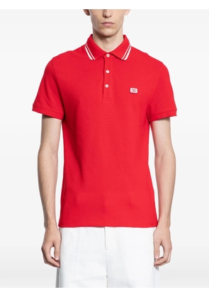 Valentino Garavani striped-collar polo shirt - Red