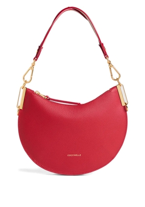 Coccinelle zip logo-detail shoulder bag - Red