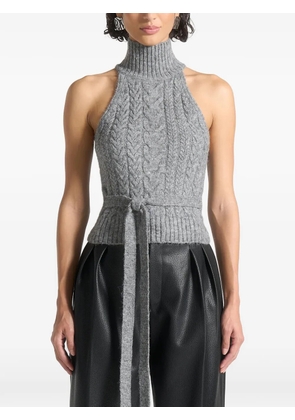Manière De Voir Mirim cable-knit tie top - Grey