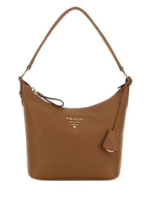 Prada grained logo tote bag - Brown