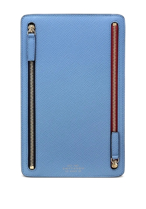 Smythson double-zip travel case - Blue