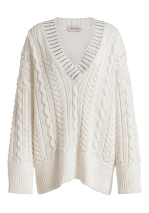 Alberta Ferretti Aran cable-knit sweater - Neutrals
