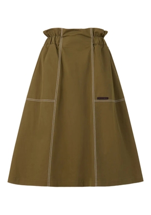 Marni contrast-stitching midi skirt - Green