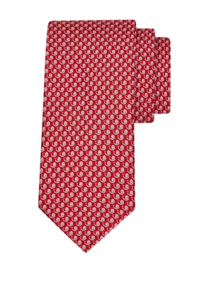 Ferragamo snail print silk tie - Red