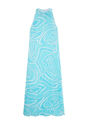 PUCCI Labirinto-print long dress - Blue