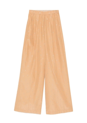 Forte Forte glitter-detailed palazzo pants - Orange