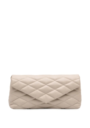 Saint Laurent Pre-Owned 2022 Large Quilted Lambskin Sade clutch bag - Brown