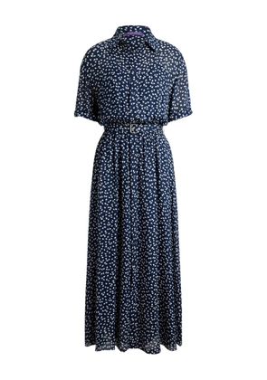 Ralph Lauren Collection geometric-print belted midi day dress - Blue