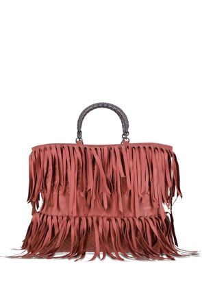 Bottega Veneta Pre-Owned 2024 pre-owned intrecciato-fringe tote bag - Red