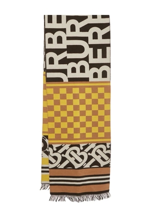 Burberry Pre-Owned checkerboard-pattern scarf - Brown