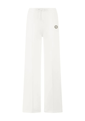 Philipp Plein drawstring appliqué trousers - White