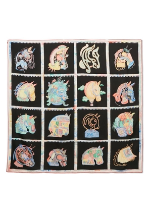 Hermès Pre-Owned chevaloscope-pattern silk scarf - Black