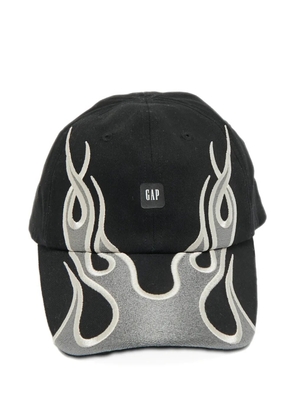 adidas Yeezy X Gap x Balenciaga cotton flame-embroidered cap - Black