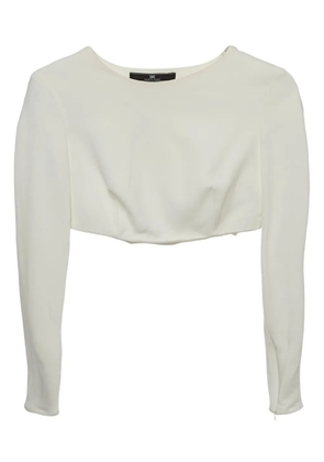 Elisabetta Franchi pre-owned asymmetrical cropped top - White